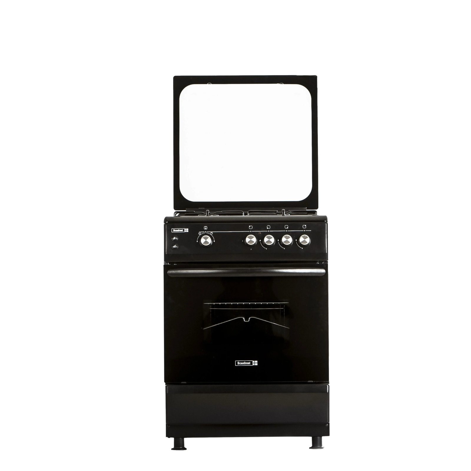 Scanfrost CK6302B Gas Cooker – 3 Gas Burners + 1 Electric Hotplate with Oven & Grill