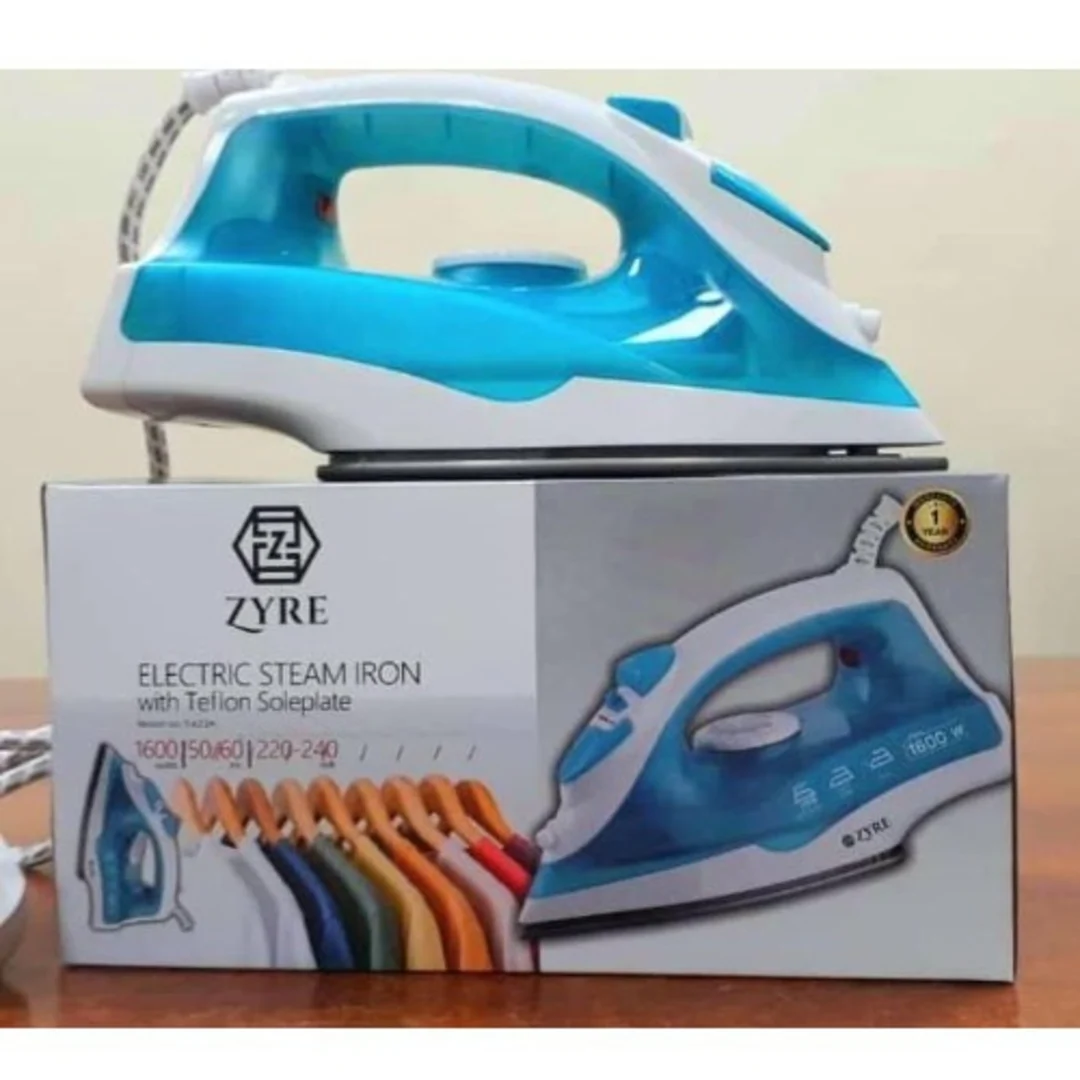 ZYRE T-623A,1600W, Electric Steam Iron with Teflon Soleplate, 220-240V